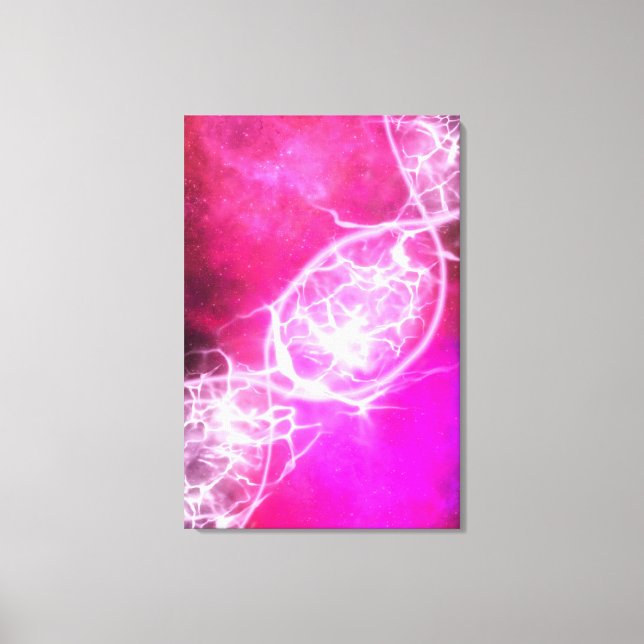 Pink Purple Cosmic DNA Strand Stretched Canvas (Front)