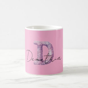 Pink Purple Cosy D Name Coffee Mug