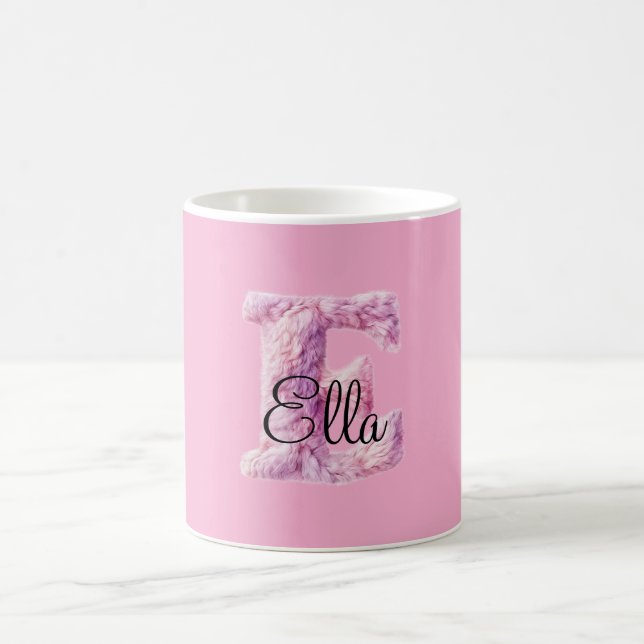 Pink Purple Cosy E Name  Coffee Mug (Center)