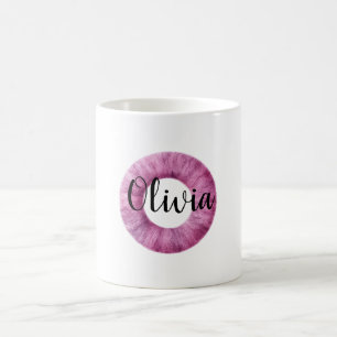 Pink Purple Cosy Letter O Name Coffee Mug