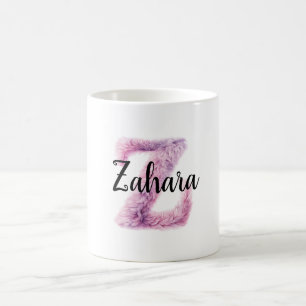 Pink Purple Cosy Letter Z Name  Coffee Mug