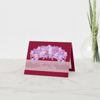 Pink Purple Crocus Botanical Floral Chic Thank You Card