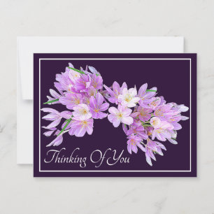 Pink/Purple Crocus Purple Backdrop Thinking Of You Postcard