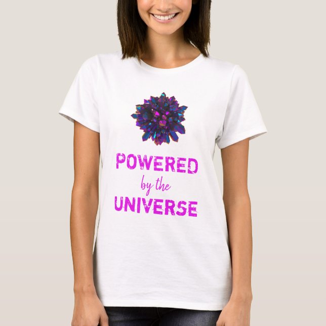 *~* Pink Purple Crystal Sphere Women White T-Shirt (Front)