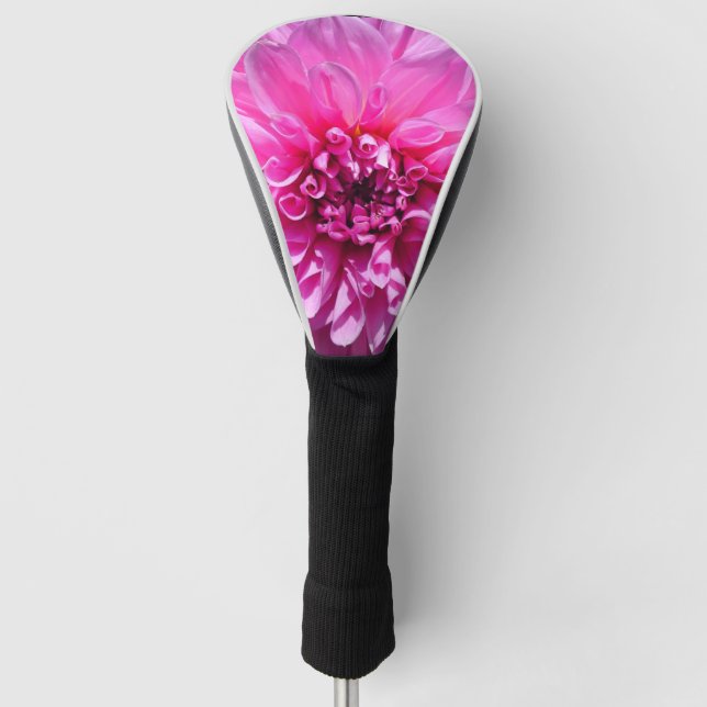 Pink Purple Dahlia Flower  Golf Head Cover (Front)