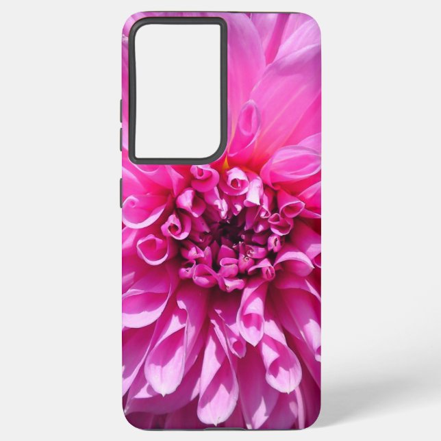 Pink Purple Dahlia Flower Samsung Galaxy S21 Ultra Case (Back)
