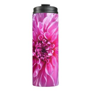 Pink Purple Dahlia Flower Thermal Tumbler