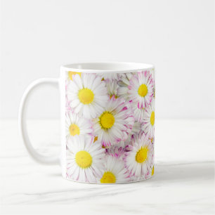 Pink Purple Daisy Flower Pattern Coffee Mug