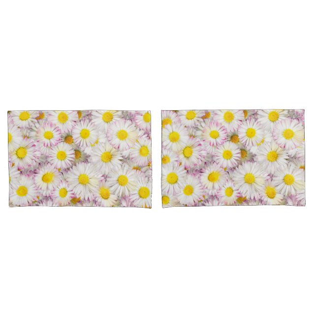 Pink Purple Daisy Flower Pattern Pillowcase (Front-Set)