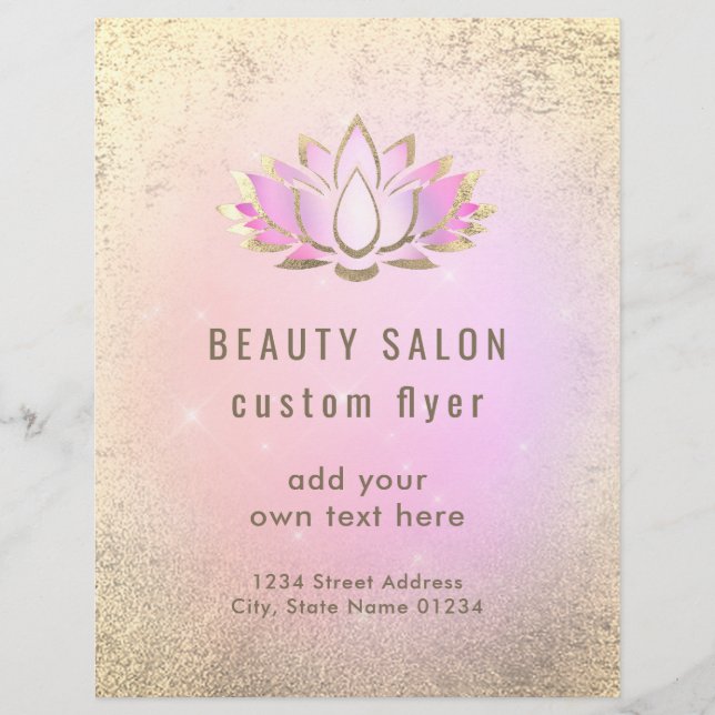 pink purple design lotus logo flyer (Front)