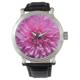 Pink Purple Dhalia Flower Watch