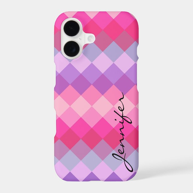 Pink Purple Diamond Geometric Pattern (Back)