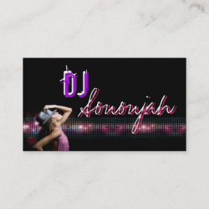Pink Purple DJ Dance Party Business Card