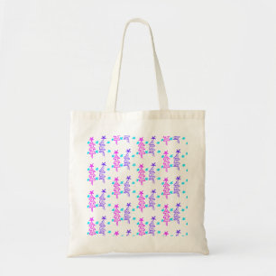 Pink Purple doodle christmas tree stars holiday pa Tote Bag