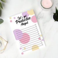 Pink Purple Dots Let's Get Productive Checkbox