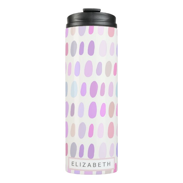 pink purple dots pattern chic feminine cute thermal tumbler (Front)