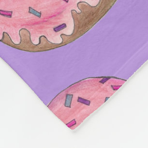 Pink Purple Doughnut Doughnut Junk Food Sprinkles Fleece Blanket