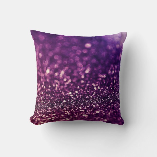 Pink purple dust glitter cushion (Front)