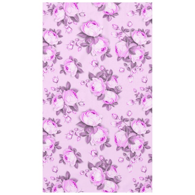 pink purple elegant floral  tablecloth (Front)