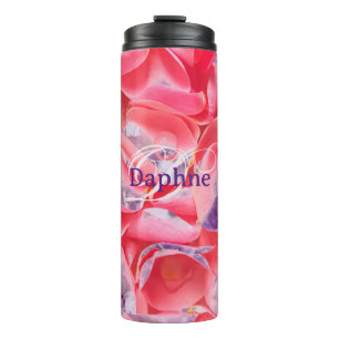 Pink Purple Elegant Girly Trendy Modern Monogram Thermal Tumbler