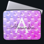 Pink - Purple Elegant Vintage Monogram Laptop Sleeve<br><div class="desc">Pink and Purple Ombre Elegant,  Vintage Girly Monogram Case. This case can be customised to include your initial and first name.</div>