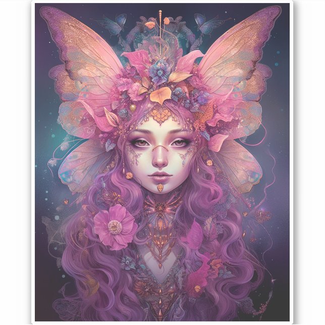 Pink Purple Fairy Queen Fantasy Art (Front)