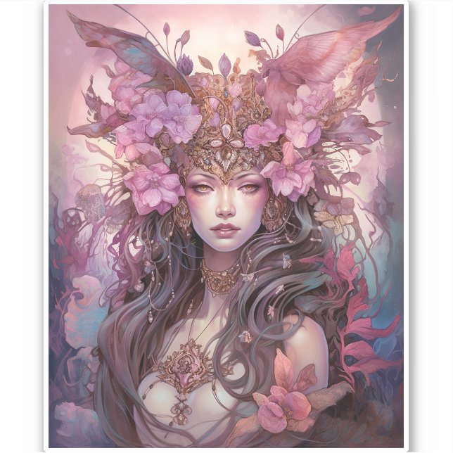Pink Purple Fairy Queen Fantasy Art (Front)