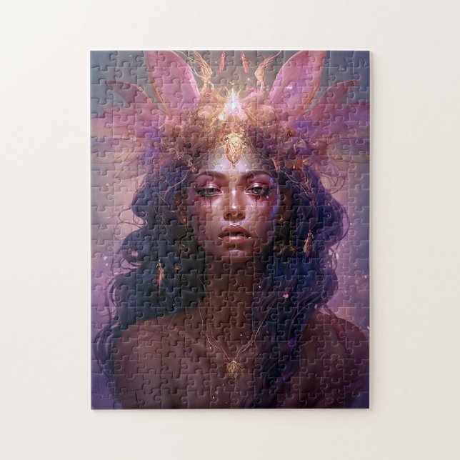 Pink Purple Fairy Queen Fantasy Art Jigsaw Puzzle (Vertical)