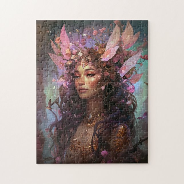 Pink Purple Fairy Queen Fantasy Art Jigsaw Puzzle (Vertical)