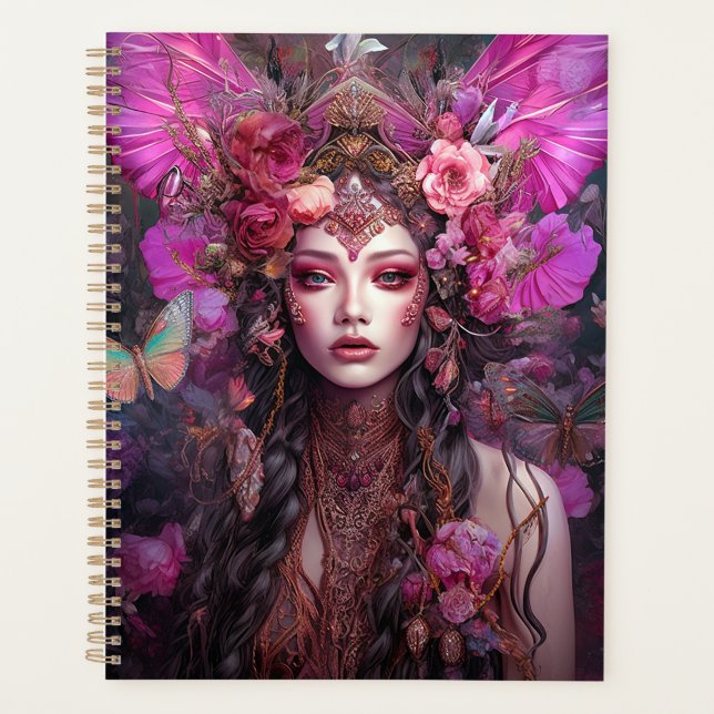 Pink Purple Fairy Queen Fantasy Art Planner (Front)