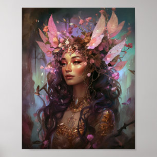 Pink Purple Fairy Queen Fantasy Art Poster