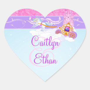 Pink, Purple Fairy Tale Wedding Favour Sticker