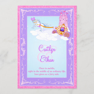 Pink, Purple Fantasy Fairytale Wedding Invitation