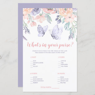 Pink Purple Floral Butterfly What's in Your Purse