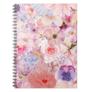 Pink & Purple Floral Pattern Notebook