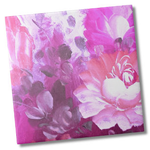 Pink Purple Floral Tile