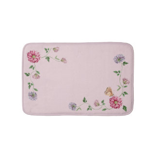 Pink & Purple Floral Vine   Bath Mat