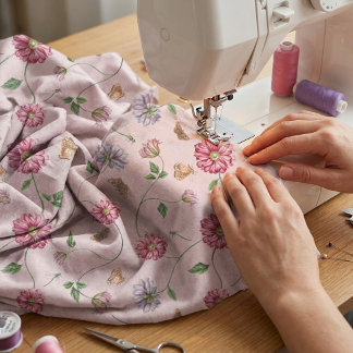 Pink & Purple Floral Vine Fabric