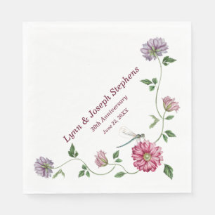 Pink & Purple Floral Vine Napkin