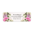 Pink Purple Floral Wedding Return Address Label