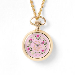 Pink Purple Floral William Shakespeare Never Doubt Watch