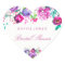 Pink Purple Flower Bridal Shower LoveHeart Sticker