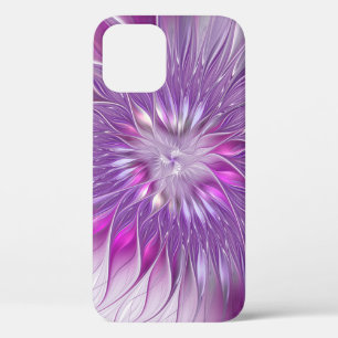 Pink Purple Flower Passion Abstract Fractal Art iPhone 12 Pro Case
