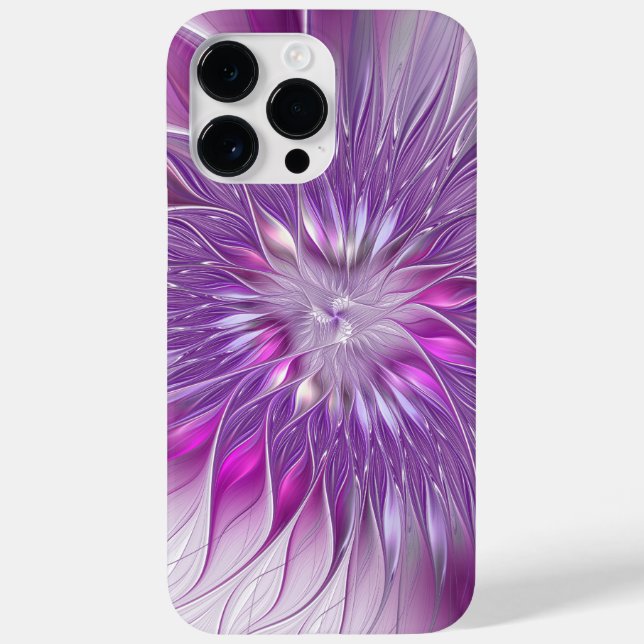 Pink Purple Flower Passion Abstract Fractal Art Case-Mate iPhone Case (Back)