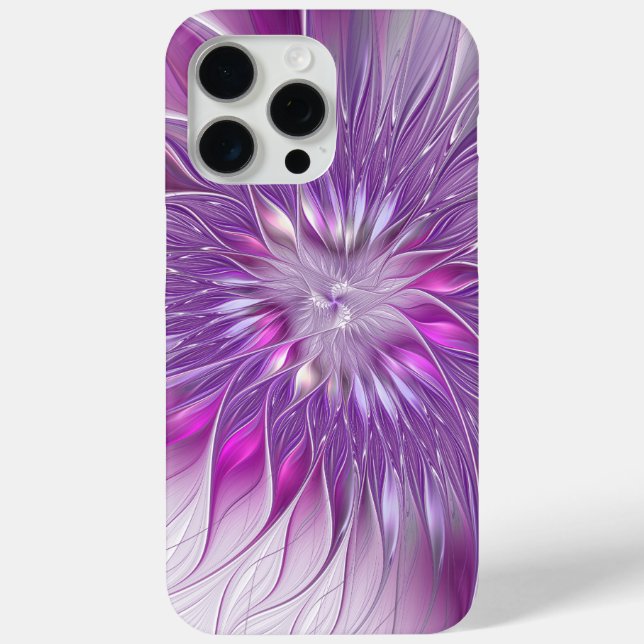 Pink Purple Flower Passion Abstract Fractal Art Case-Mate iPhone Case (Back)