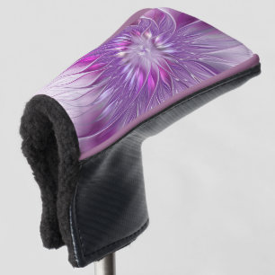 Pink Purple Flower Passion Abstract Fractal Art Golf Head Cover
