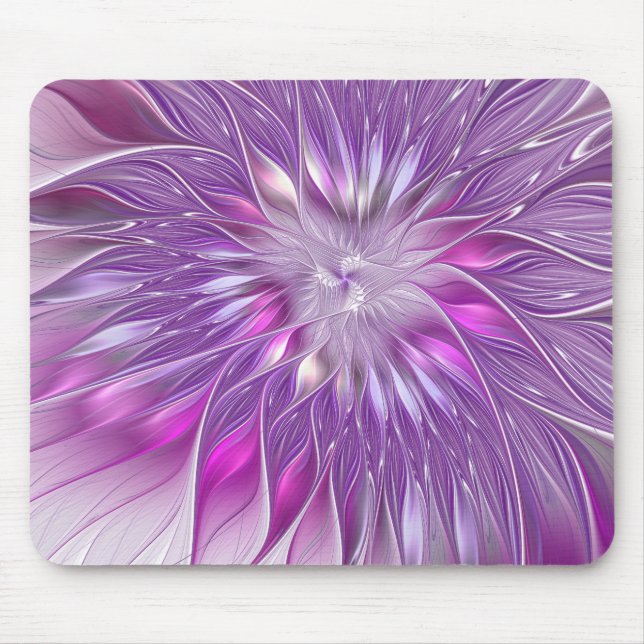 Pink Purple Flower Passion Abstract Fractal Art Mouse Mat (Front)