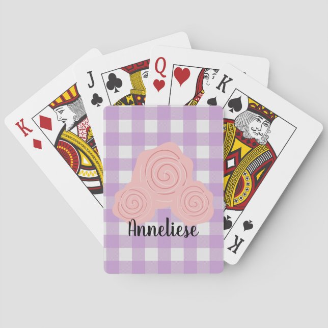 Pink Purple Flower Playing Cards (Back)