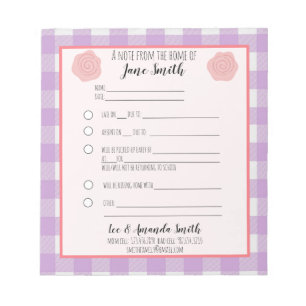 Pink Purple Flower School Note Excuse 1 Child