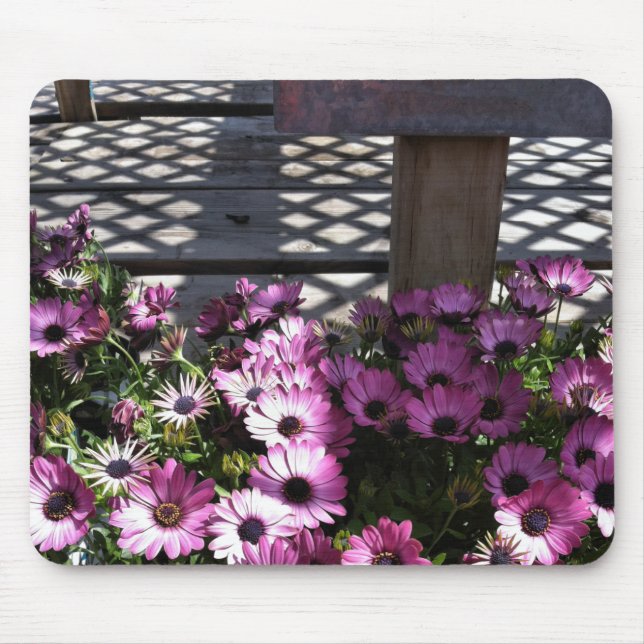 Pink Purple Flowers Mouse Mat (Front)